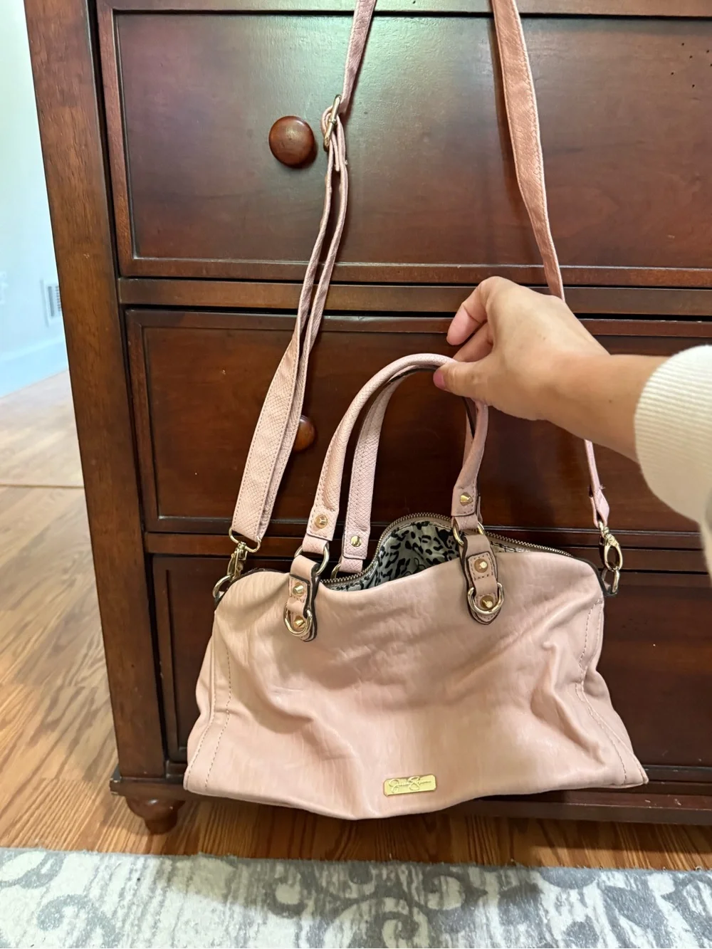 Jessica Simpson Blush Pink Satchel with Removable Strap